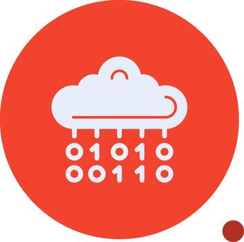 binario código glifo sombra icono vector