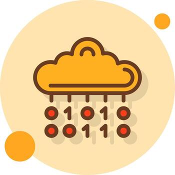 binario código lleno sombra circulo icono vector