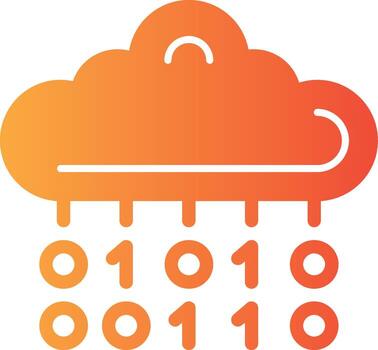 binario código sólido multi degradado icono vector