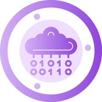 binario código glifo degradado icono vector