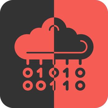 Binary Code Red Inverse Icon vector