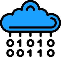 Binary Code Line Filled Icon vector