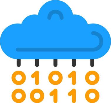 icono plano de código binario vector