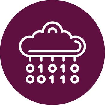 binario código contorno circulo icono vector