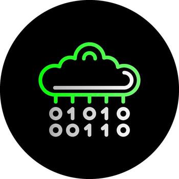 binario código doble degradado circulo icono vector