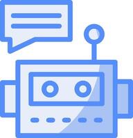 Chatbot Line Filled Blue Icon vector