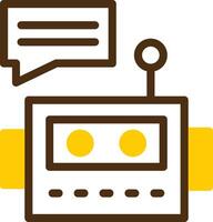 Chatbot Yellow Lieanr Circle Icon vector