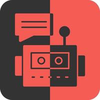 Chatbot Red Inverse Icon vector