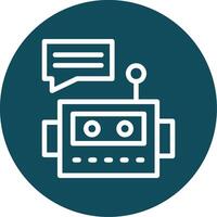 Chatbot Outline Circle Icon vector