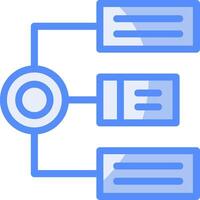 Algorithm Line Filled Blue Icon vector