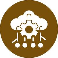Deep Learning Glyph Circle Icon vector