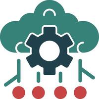 Deep Learning Glyph Two Color Icon vector