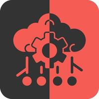 Deep Learning Red Inverse Icon vector