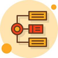 Algorithm Filled Shadow Circle Icon vector