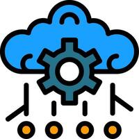 Deep Learning Line Filled Icon vector
