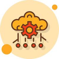 Deep Learning Filled Shadow Circle Icon vector