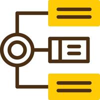 Algorithm Yellow Lieanr Circle Icon vector