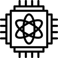 icono de línea de computación cuántica vector