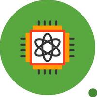 Quantum Computing Flat Shadow Icon vector