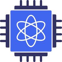 Quantum Computing Solid Two Color Icon vector