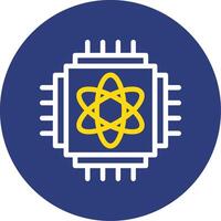 Quantum Computing Dual Line Circle Icon vector