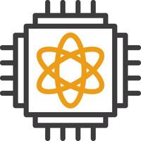 Quantum Computing Line Circle Icon vector
