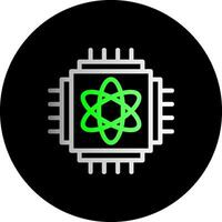 Quantum Computing Dual Gradient Circle Icon vector