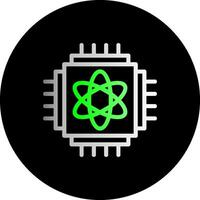 Quantum Computing Dual Gradient Circle Icon vector