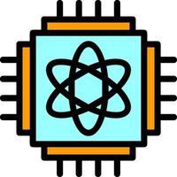 Quantum Computing Line Filled Icon vector