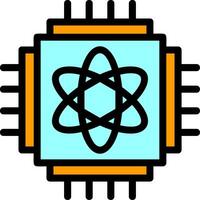 Quantum Computing Line Filled Icon vector