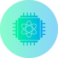 Quantum Computing Gradient Circle Icon vector