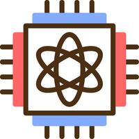 cuántico informática color lleno icono vector