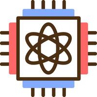 Quantum Computing Color Filled Icon vector