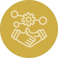 Handshake symbolizing networking Line Multi color Icon vector
