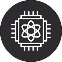 Quantum Computing Inverted Icon vector