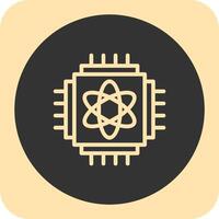 Quantum Computing Linear Round Icon vector