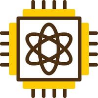 Quantum Computing Yellow Lieanr Circle Icon vector