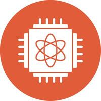Quantum Computing Glyph Circle Icon vector