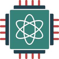 Quantum Computing Glyph Two Color Icon vector