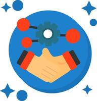 Handshake symbolizing networking Tailed Color Icon vector