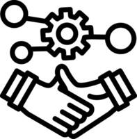 Handshake symbolizing networking Line Icon vector