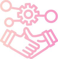 Handshake symbolizing networking Linear Gradient Icon vector