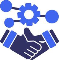 Handshake symbolizing networking Solid Two Color Icon vector