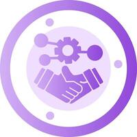 Handshake symbolizing networking Glyph Gradient Icon vector