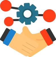 Handshake symbolizing networking Flat Icon vector