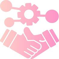 Handshake symbolizing networking Solid Multi Gradient Icon vector