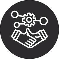 Handshake symbolizing networking Inverted Icon vector