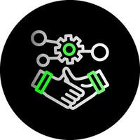 Handshake symbolizing networking Dual Gradient Circle Icon vector