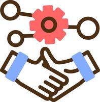 Handshake symbolizing networking Color Filled Icon vector
