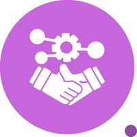 Handshake symbolizing networking Glyph Shadow Icon vector